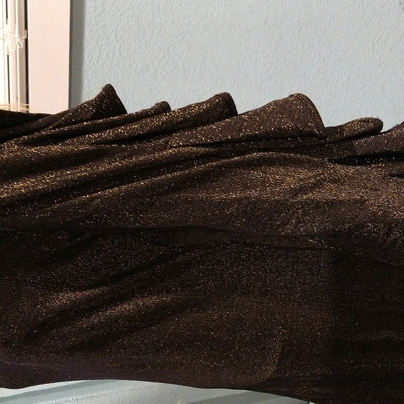 By Carmin Gold Sparkle Ruffled Black Stretching Dress 1x2x3x Sizes - Picture 12 of 12